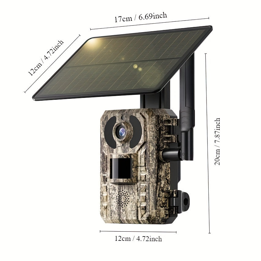 [4K Live Streaming] 4G LTE Cellular Trail Cameras With 4K Live Streaming, 3rd Generation Cellular Trail Camera With Live Streaming, Solar Powered Game Camera, Includes SIM Card, Remote App Access, Video Playback, Motion Activation And 0.2 Second Trigger T