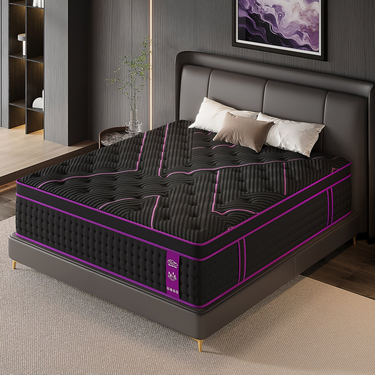 12/14 Inch Memory Foam Mattress Hybrid Pocket Spring Twin Full Queen King Bed Mattress in A Box, Euro Top Medium Firm for Back & Lumbar Support, Individual Pocket Spring Bed for Motion Isolation & Fiberglass Free