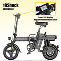 14" Lightweight And Foldable E-Bike, Max Load Capacity Of 330LBS, Rear Disc Brakes, 500W Motor, Up to 19.9MPH Speed, 6-hour Fast Charging, with Anti-theft Battery, Two Models Optional, for Commuting