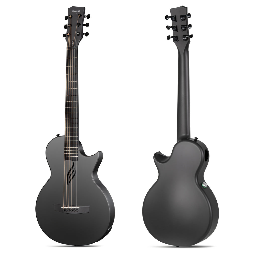 Enya NOVA Go SP1 Carbon Fiber Acoustic Electric Guitar with Smart Acousticplus 35 Inch Travel Acustica Guitarra Starter Bundle Kit of Gig Bag, Strap, Strings, Charging Cable, Instrument Cable Used-Like New