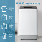 Full Automatic Portable Washer with Spin Dry Cycle, 15.6/17.6/17.8/25/30 Lbs Top Load Washing Machine And Dryer Combo with Drain Pump | 10 Programs, 8 Water Levels | for Apartment, RV, Dorm