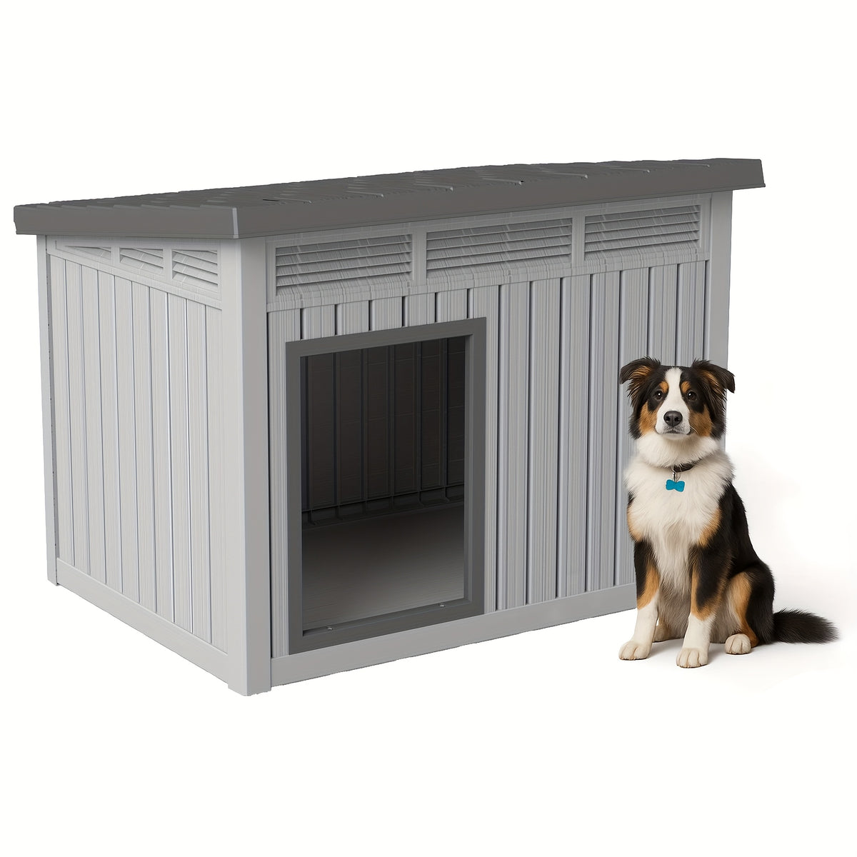 [Christmas, Thanksgiving] Spacious Slanted Roof Dog House, Waterproof, UV-Proof & Ventilated, Perfect For Large Dogs & Multi-Animal Use, Suitable For Indoor And Outdoor, Creating A Spacious And Comfortable Home For Pets. Decoration Of Christmas, Thanksgiv