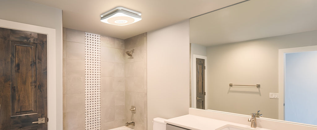 [3-in-1 Bluetooth Fan] SYVIO Bathroom Exhaust Fan with Bluetooth Speaker, 3-in-1, (100/150 CFM | 1.0 Sone Ultra-quiet)Dual Wind Speed, 30W High-efficiency Ventilation, Integrated 1300lm RGB Three-color Temperature LED Night Lighting (2700K/4000K/6500K) Mu