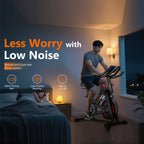 CRYSTAL FIT Indoor Exercise Bike, Cycling Bike Plus Magnetic Resistance/Brake Pad Stationary Bike with Tablet Holder LCD Monitor 300lbs Weight Capacity &Upgraded Comfortable Seat Cushion