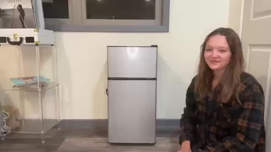 2.5/3.5/4.5 Cu.Ft Mini Fridge with Freezer, Commercial Double Door Compact Refrigerator with Adjustable Thermostat and Shelves,Small Fridge with Large Capacity, Perfect for Bedroom, Dorm, Home, Office