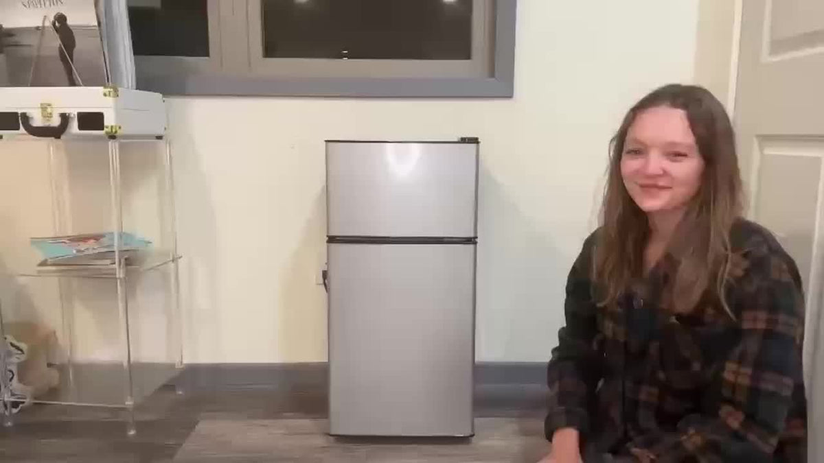 2.5/3.5/4.5 Cu.Ft Mini Fridge with Freezer, Commercial Double Door Compact Refrigerator with Adjustable Thermostat and Shelves,Small Fridge with Large Capacity, Perfect for Bedroom, Dorm, Home, Office