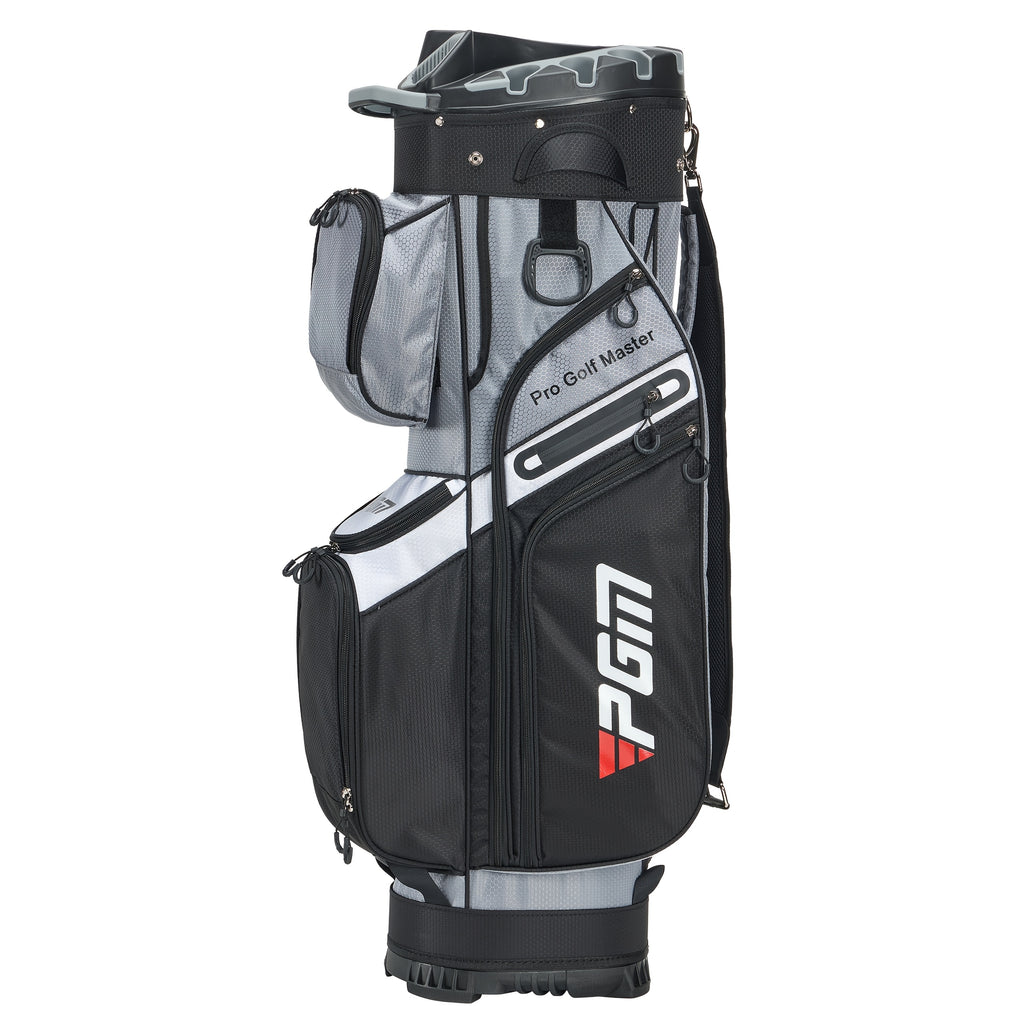 PGM Black Golf Cart Bag, 14 Way Silent Top Divider Premium Golf Bag with Ergonomic Handles & Rain Crove