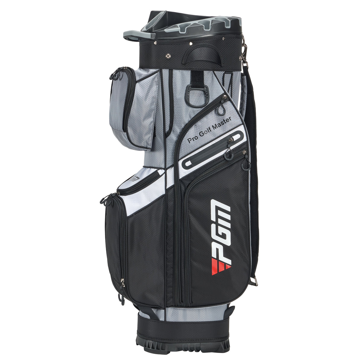 PGM Black Golf Cart Bag, 14 Way Silent Top Divider Premium Golf Bag with Ergonomic Handles & Rain Crove