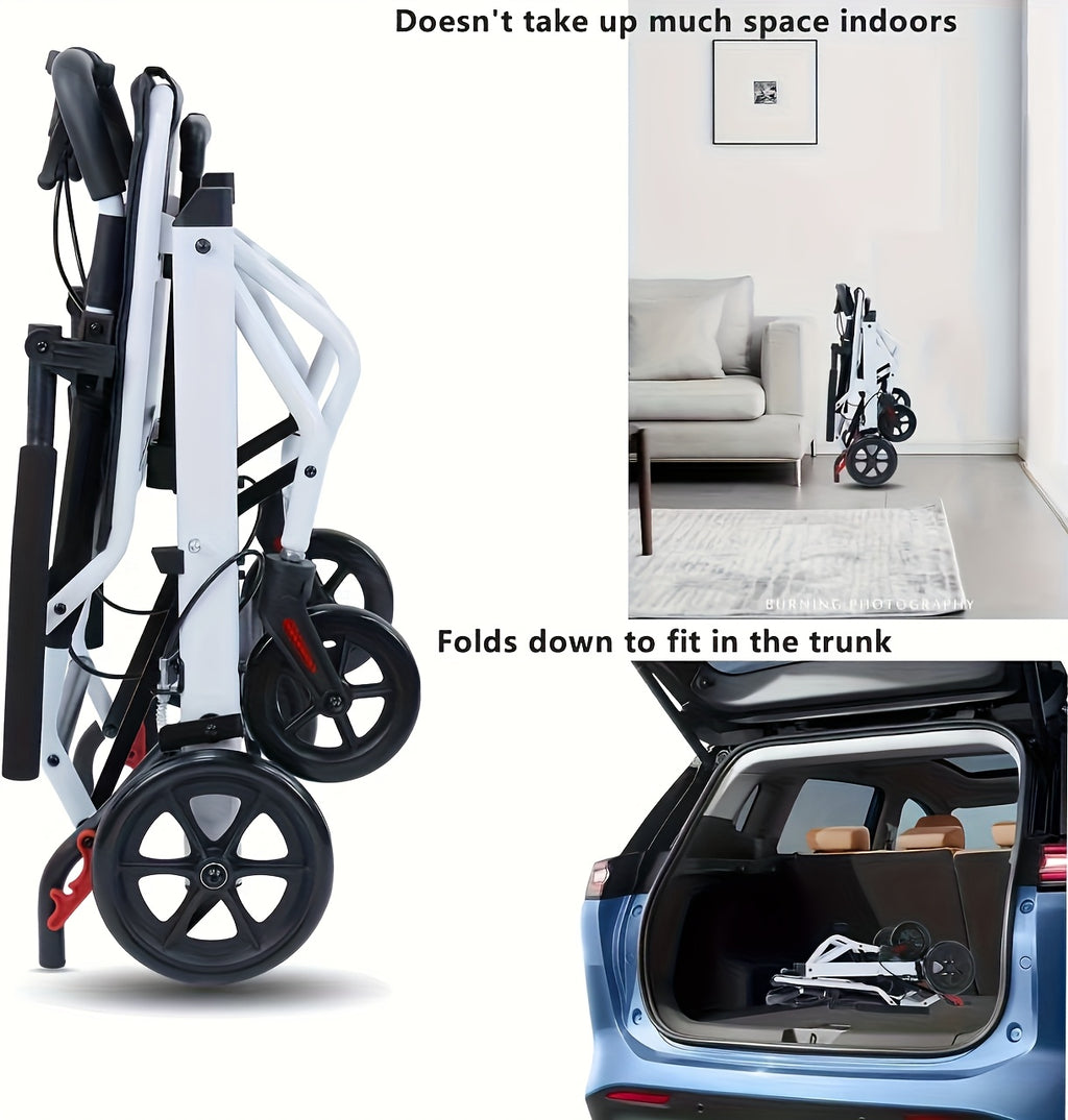 Aevi Ultra-Light Folding Portable Wheelchair for the Elderly, Portable Wheelchair for Adults and Children, Load Capacity 220 Lbs, Suitable for the Elderly, Adults, and Seniors for Outings, Can Be Placed in the Trunk