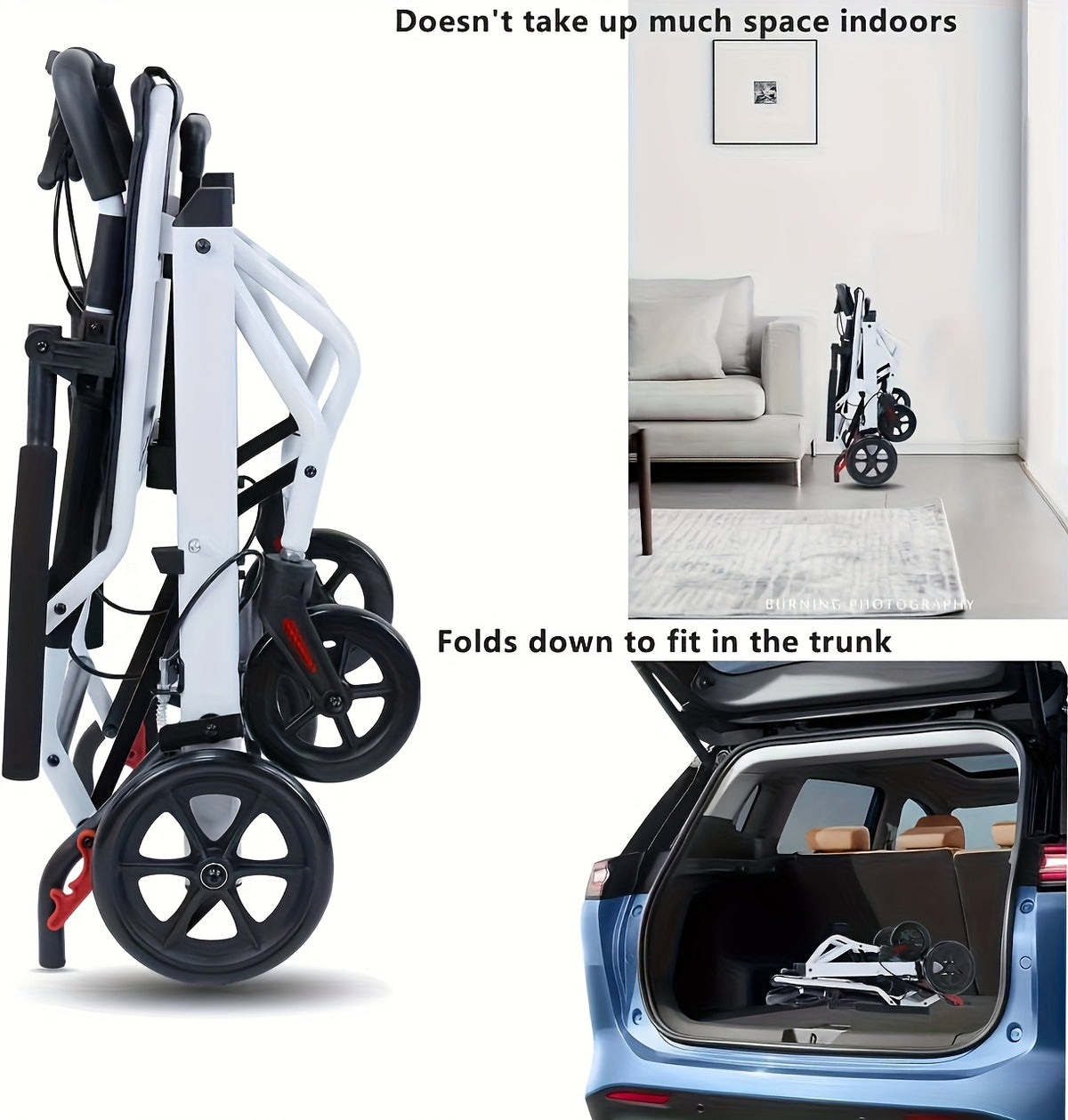 Aevi Ultra-Light Folding Portable Wheelchair for the Elderly, Portable Wheelchair for Adults and Children, Load Capacity 220 Lbs, Suitable for the Elderly, Adults, and Seniors for Outings, Can Be Placed in the Trunk