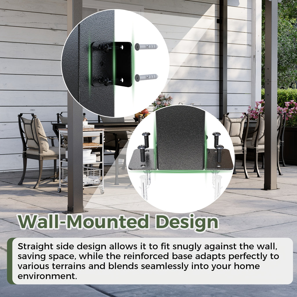 10x10/10x12/10x14 FT Gazebo, Hardtop Pergola, Metal Gazebos On, Wall-Mounted Gazebo & Pergola, Awnings For Patio, For Backyard, Deck