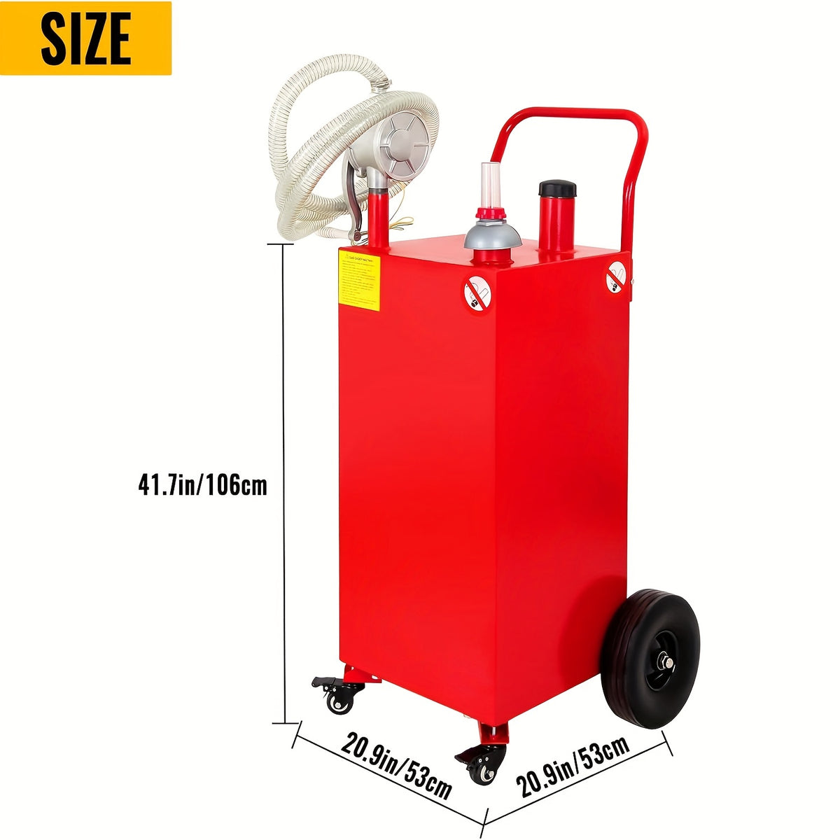 [30 Gallon Oil Drain Pan] Oil Liquid Drain Pan 30 Gallon Oil Drain Tank, Large Capacity Oil Change Pan, with Pump, Hose, Casters Wheels for Car, SUV, Trucks Oil Draining, Garage
