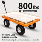 AAIN 1000 Lbs Metal Garden Cart, Heavy Duty Garden Wagon with Removable Steel Mesh Sides, Utility Yard Carts with 180° Rotating Handle with 10 Inch Wheels, 4cu.ft Load Capacity Outdoor Wagons