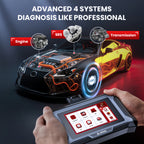 ANCEL DS100+Gift: BM410 (BM410 Without Wireless Functionality) OBD2 Scanner ABS SRS Transmission Check Engine Code Reader With 7 Resets, Includes Large Protective Case For Diagnostic Tools, Without Battery