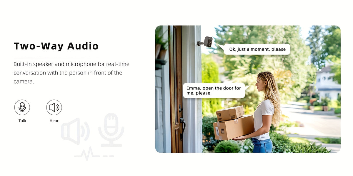 WESECUU Solar Camera Security Cameras Wireless Outdoor Indoor for Home Security Camera, Smart Phone App Surveillance Camera System Outside, Pet Camera Cat Dog with Audio And Video, Nanny Cam for Bedroom