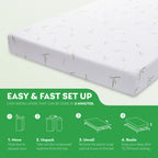 Dyonery 6/8/10 lnch Memory Foam Mattress, Green Tea Gel Infused Mattress in a Box, Breathable Bamboo Cover, Twin Full Queen King Size