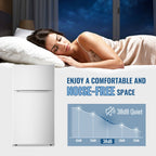 3.5/2.5 Cu.ft Small Fridge With Freezer 2-Door Compact Refrigerator 7-Level Adjustable Thermostat, Removable Shelves And Bakset, Perfect For Dorm, Office, RV, Bedroom, White