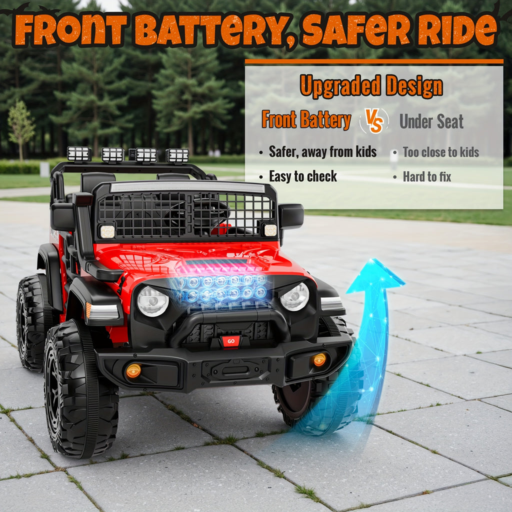 24V 4WD Kids Ride-On UTV Car with Parent Remote Control, 2-Seater, Music, LED Lights, All-Terrain Vehicle for Outdoor Fun, Ideal Gift for Boys And Girls
