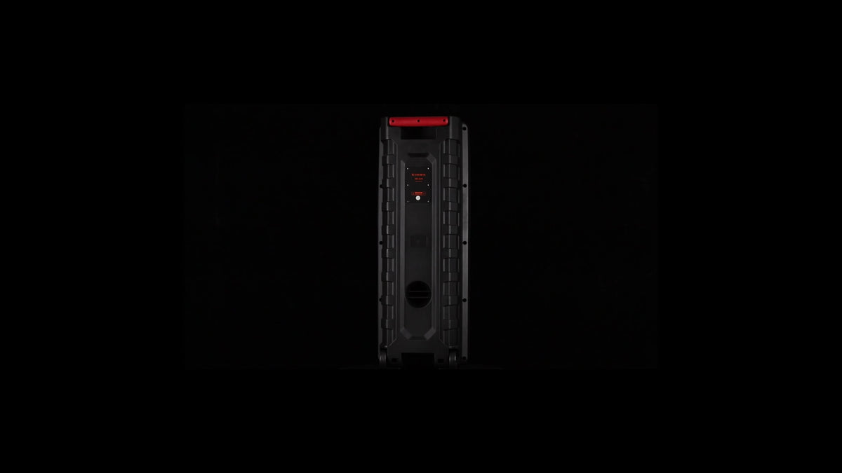 Dual 12" Portable BT Wireless Party Speaker - Powerful Bass, Loud Sound, RGB Light Show, EQ Controls (Treble/Bass/Delay/Volume), Lightweight for Outdoor/Indoor Party Events Karaoke PA System