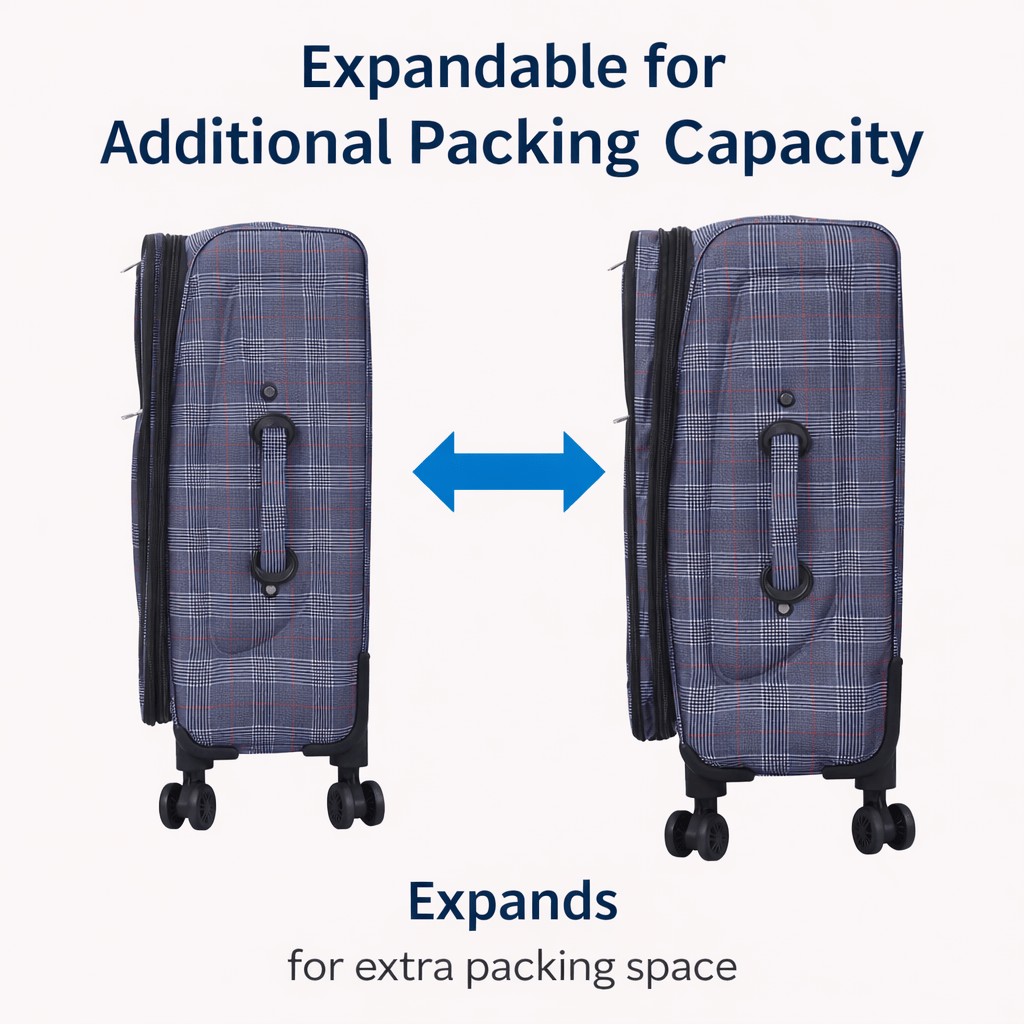 4-Piece Softside Spinner Luggage Set (20+24+28+32 inch) Lightweight Travel Suitcases with 360° Wheels, Telescopic Handle, Multi Pocket Design