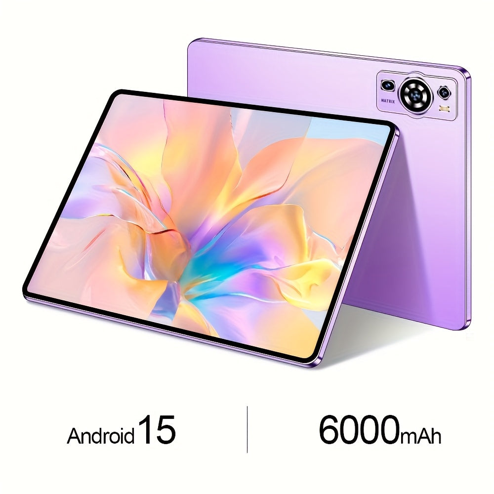 UXD A5 Android 15 Tablet, Equipped with Related Accessories, 16GB RAM (8GB+8GB Expandable), 512GB ROM Expandable up to 1TB, Supports WiFi/LTE, 6000mAh Battery, 10.1-inch HD Display with Keyboard, Mouse, Stylus, and Protective Case