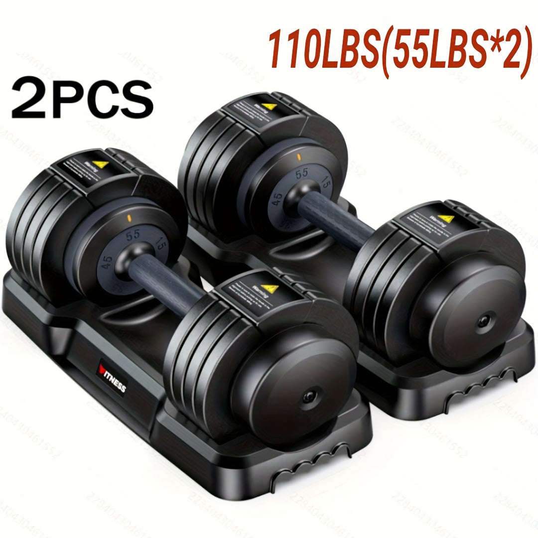 55/ 25LBS Adjustable Dumbbell Set (Pair/Set Of 2) With Anti-Slip Texture Handle, 5 In 1 Free Adjustable Weights Dumbbells Barbell Set, Home Fitness Weight Set, Dumbbell, Barbell, Kettlebell, Push-up, Home Gym Fitness Workout Equipment For Men Women