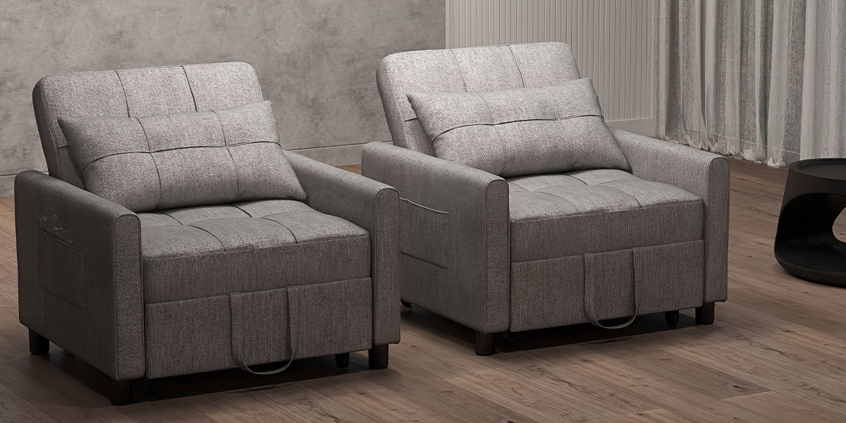 Asofer Convertible Sofa Chair 3-in-1, Adjustable Sleeper Chair Pullout Sofa Bed With Pillows, Comfortable Pullout Futon For Living Room Or Bedroom, Living Room Furniture | Modern Loveseat Design | Luxury Comfort Finish, Futon Sofa Bed, Best Gift