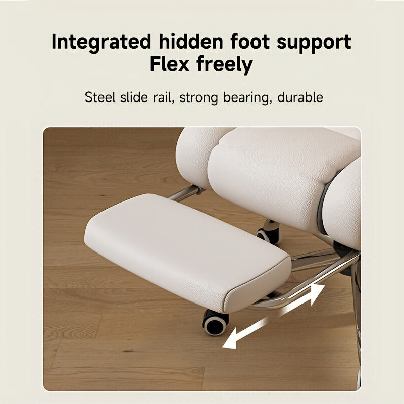 Ergonomic Adjustable Height Chairs with Cushions Armrest for Long Time Seating-High Office Chair with Footrest