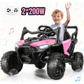 24V Children's Electric Ride On Car, 14 "seat Children's Electric Car, with Remote Control, Spring Suspension, LED Lights, Seat Belt, Music Playback, The Perfect Gift for Christmas & New Year & Children's Birthday, Suitable for All Kinds Of Terrain