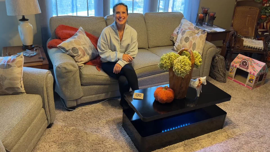 Modern LED Coffee Table for Living Rooms and Patios in Black or White with 16-Color Lighting