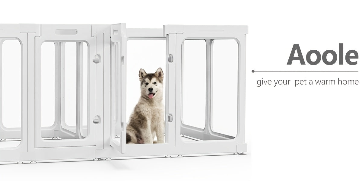 [Acrylic Pet Playpen] Clear Acrylic Dog Playpen With Door, For Puppy Cat Rabbit Transparent Pet Pen, Indoor Dog Playpen, Dog Fence, Easy Assembly And Cleaning Dog Pen For Small To Medium Dogs