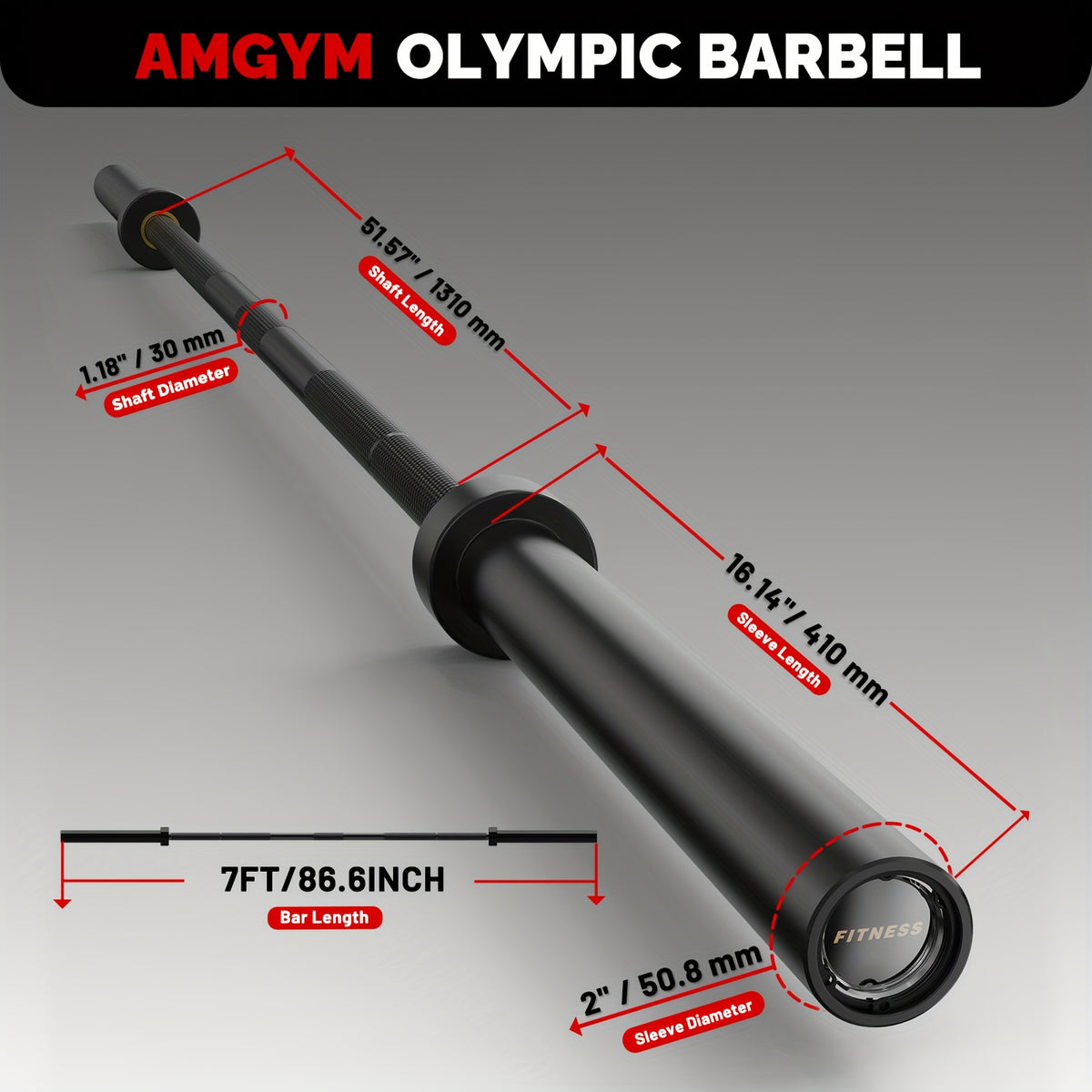 7ft Barbell, Weight Bar for Weightlifting And Powerlifting, Pro 45lb Barbell for Bench Press, 1000LBS Strength Training Bar Fit 2" Standard Weights Home Gym
