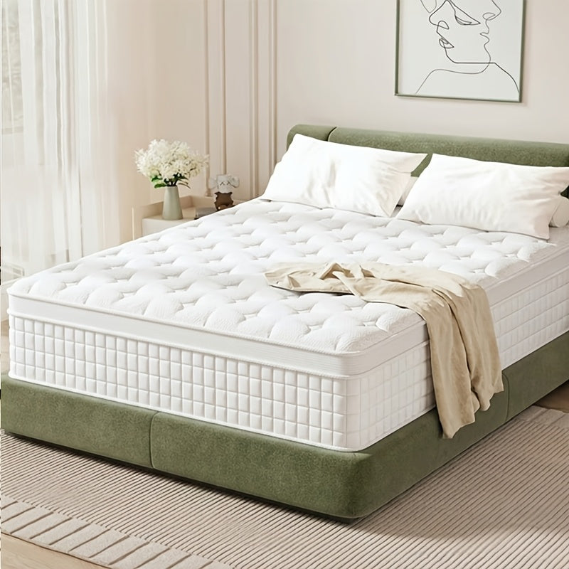 10''/12''/14'' Inch Queen Hybrid Mattress in a Box with Gel Memory Foam And Pocket Springs, King Size Mattress Upgraded Support, Medium Firm Feel