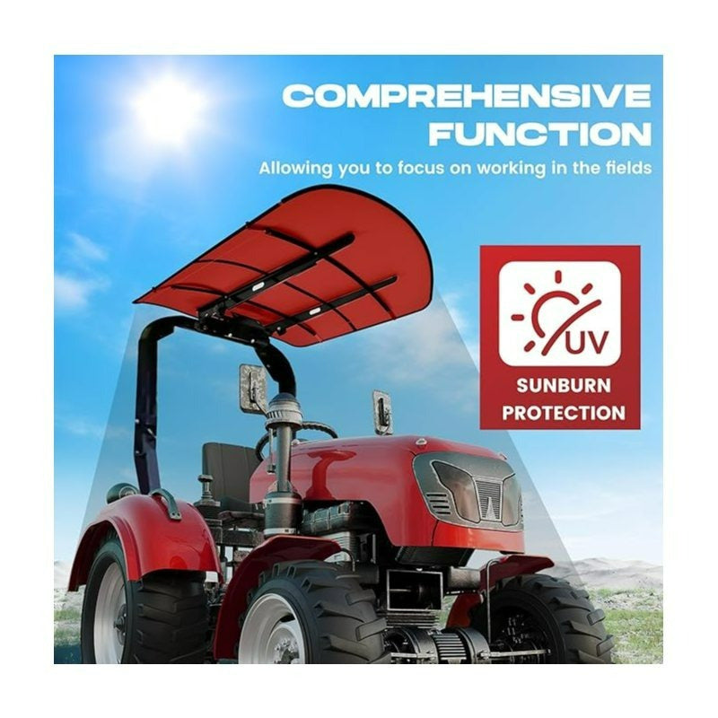 Tractor Canopy Compatible with All ROPS 48-3/8" X 48-3/8" Equipped Tractors and Mowers with a 2" x 2" or 2" x 3" ROPS (Will Add About 4'' to The Height of The Tractor, Red/Orange/Green/Wthite)