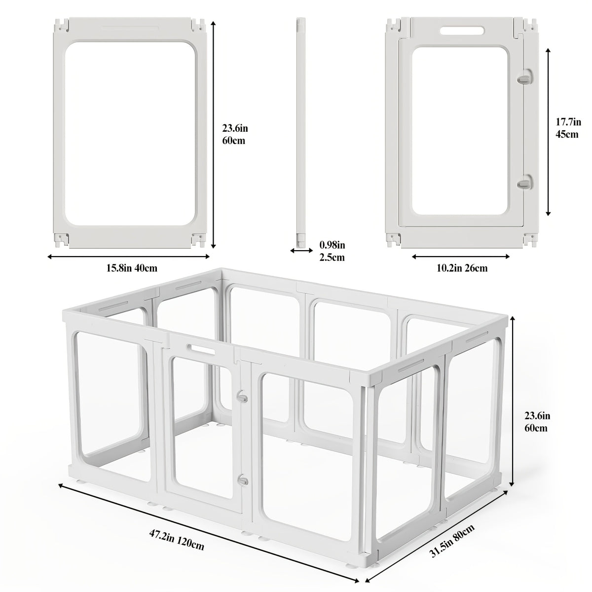 [Acrylic Pet Playpen] Clear Acrylic Dog Playpen With Door, For Puppy Cat Rabbit Transparent Pet Pen, Indoor Dog Playpen, Dog Fence, Easy Assembly And Cleaning Dog Pen For Small To Medium Dogs