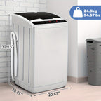Full Automatic Washing Machine, 15.6/17.6/17.8/25Lbs Top Load Portable Washer with Drain Pump, 10 Wash Programs 8 Water Level Washer and Dryer Combo, 2 in 1 Washer and Dryer for Apartments, RV, Camping