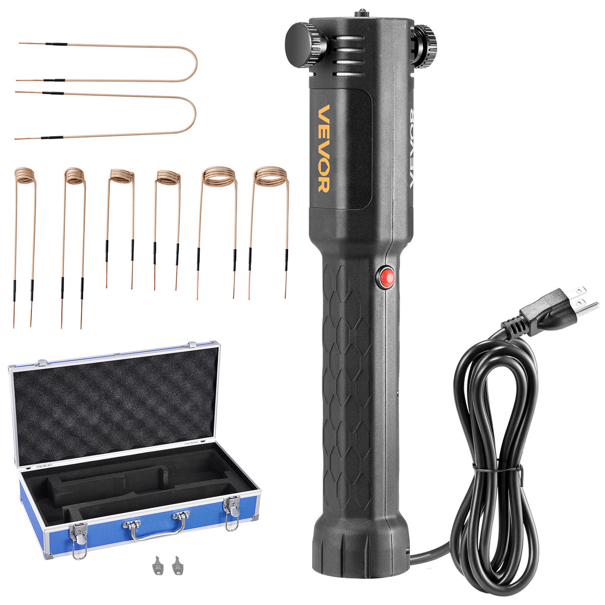 VEVOR Induction Heater Bolt Removal, 1100W 110V Magnetic Induction Heater Kit, Handheld Nut Buster Tool, Mini Heating Machine for Rusty Screw Removing, Car Garage Repairing Tools with 8 / 10 Coil and Box