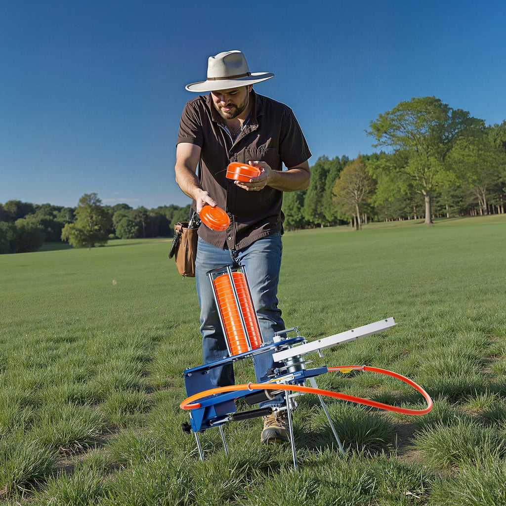 Clay Target Thrower VEVOR Automatic Pigeon Launcher, 28 or 50-Clay Capacity for 45-Yard Training