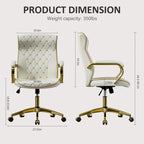 Executive Office Chair with Golden Frame for Swivel Seating and Workspace Mobility at Your Desk