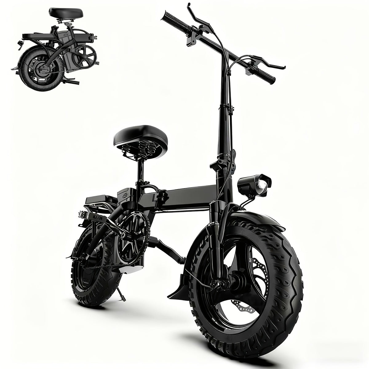 14-inch Electric Bike For Adults With 500W Power Motor, 20/25MPH Speed, 48V 7.8Ah/10Ah Removable Battery, Dual Disc Brakes Electric Bicycle, 3 Riding Modes And, Portable And Compact E-bike That'S Perfect For Urban Commuting