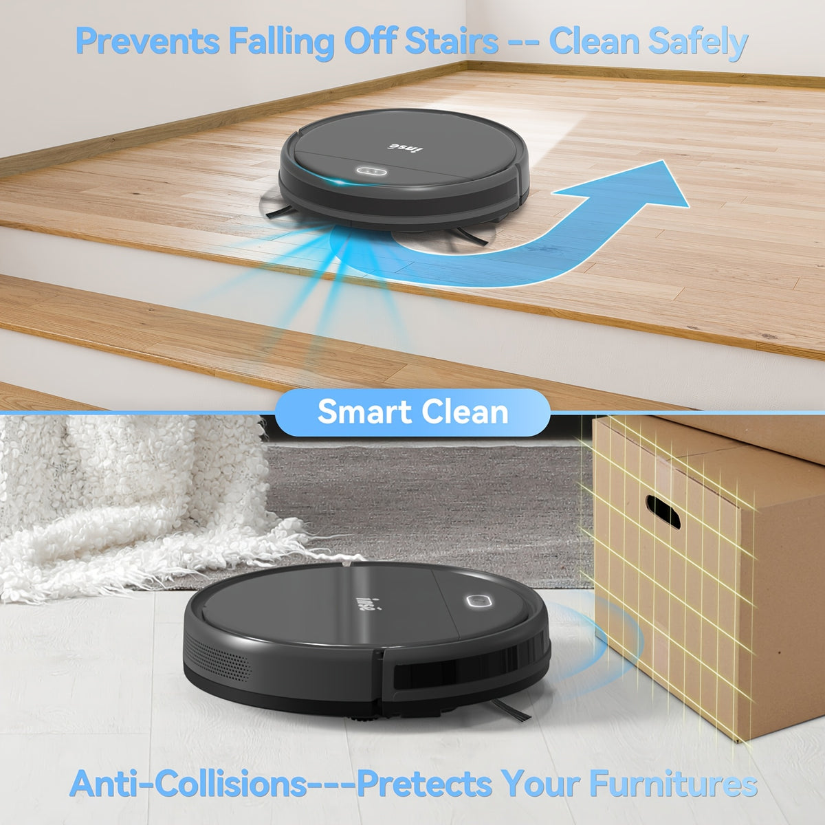 2026 Robot Vacuum Cleaner with 7000Pa Powerful Suction, Tangle-free Pet Hair Extraction, And A Detachable Mop, It Sweeps, Vacuums, And Mops Hard Floors And Carpets Effortlessly.