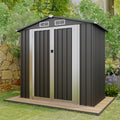 6X4Ft Patio Outdoor Storage Shed with Double Sloping Roof Design, Rain And Sun Protection And Wind Protection, Lockable Door for Bicycles, Power Tools, Farm Tools And Other Sundries, Four Vents
