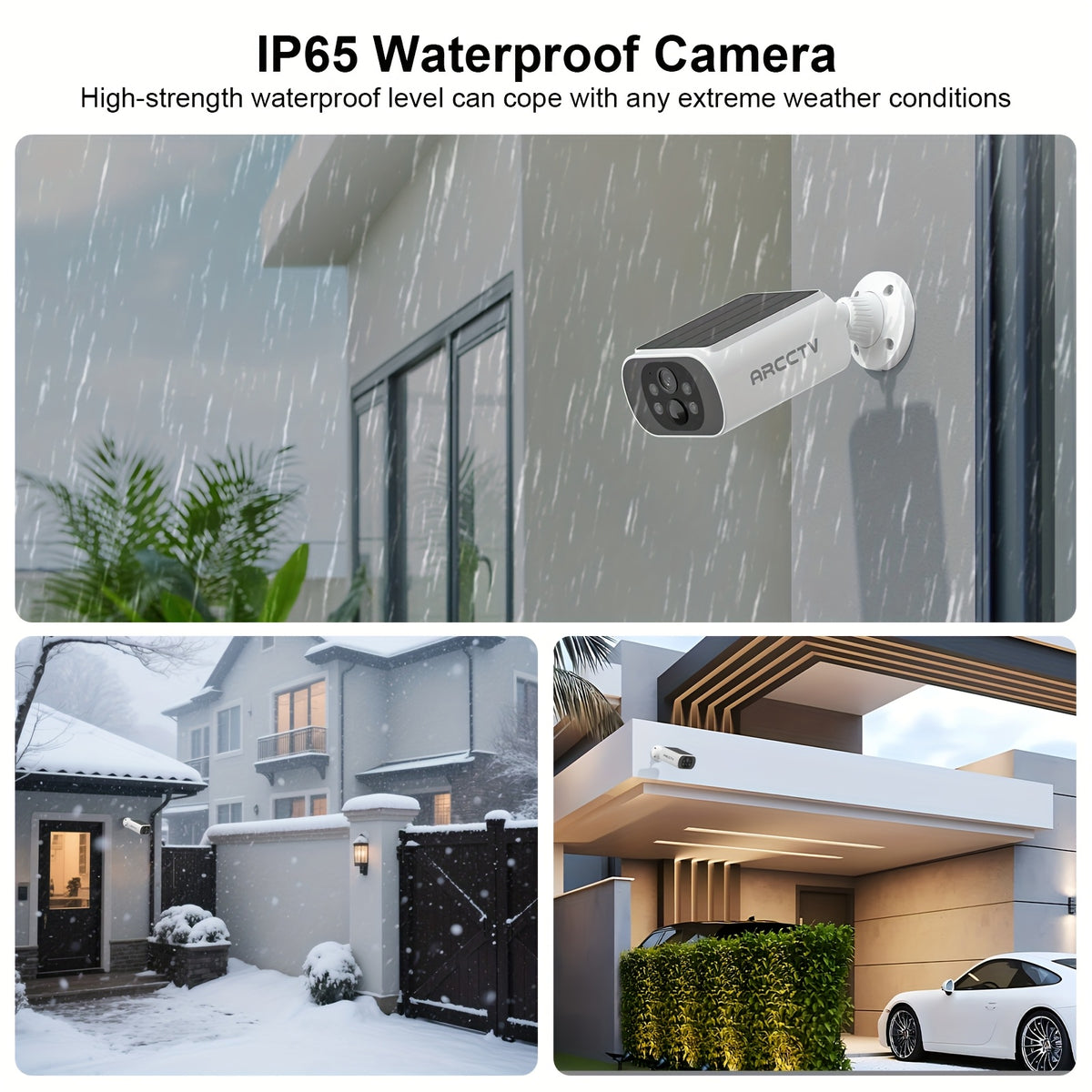 ARCCTV Cam 4-Cam Kit, Security Camera Outdoor Wireless, 2K Camera with Integrated Solar Panel, Forever Power, Smart Siren & Spotlights, 2-Way Audio, App-Controlled (Wi-Fi), 4MP Face Recognition AI, 5G & 2.4 GHz Wi-Fi, No Monthly Fee