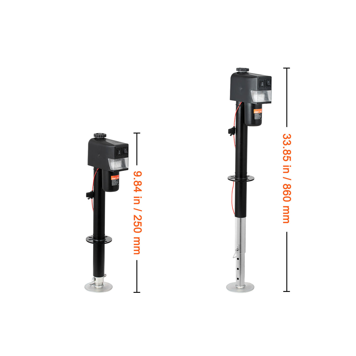VEVOR Electric Trailer Jack, Power Tongue Jack Weight Capacity 3500 lbs, 9.84"-33.85" Electric Tongue Jack with Cover for Lifting RV Trailer, Horse Trailer, Utility Trailer, Yacht Trailer