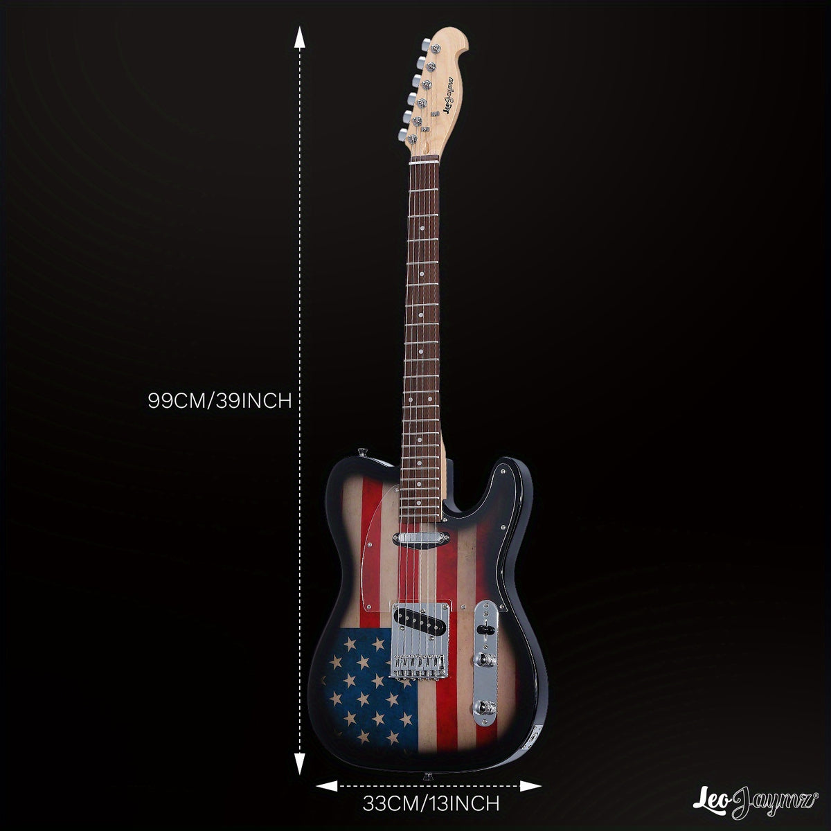 [Electric Guitar] Leo Jaymz DTL Style Electric Guitar with Flag Sticker - High Gloss Mahogany Body And Hard Maple Neck - High Transparency Acrylic Pickguard