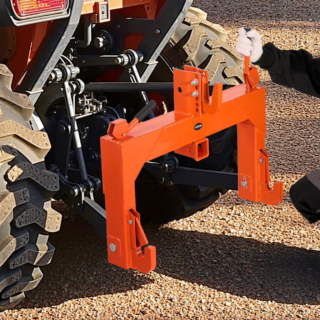 3-Point Quick Hitch with 2" Receiver Category 1 & 2 Tractor Hitch 3000lb Black/Orange/Green