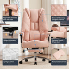 [PU Leather Executive Chair] Efomao Desk Office Chair 400LBS, Big And Tall Office Chair, PU Leather Computer Chair, Executive Office Chair With Leg Rest And Lumbar Support