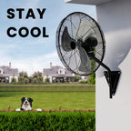 [Wall Mount Fan] 2pcs Wall Mount Fan - 20 Inch Oscillating, 3-Speed High Velocity, Max. 7000 CFM, Industrial Wall Fan for Indoor, Commercial, Residential, Warehouse, Greenhouse, Workshop, Basement, Garage, Black