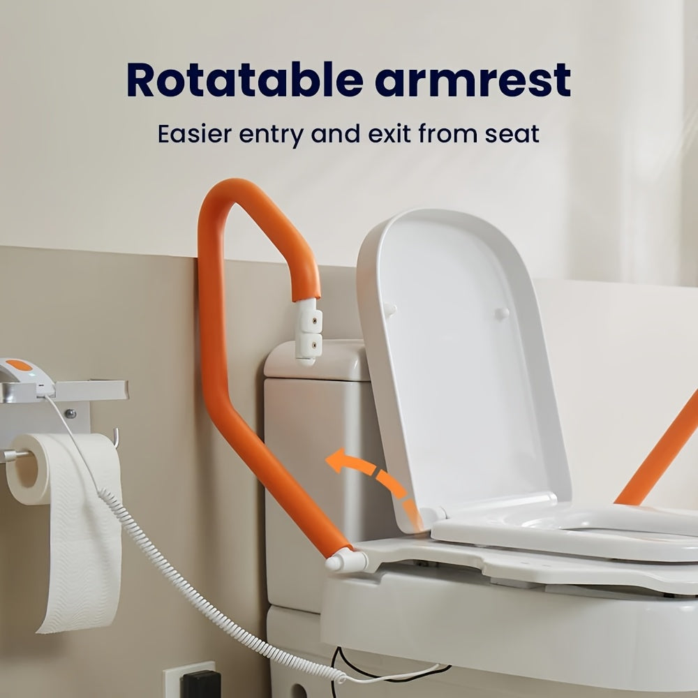 [For Elderly] Electric Raised Toilet Seat, Electric Toilet Seat Lift, Powered Toilet Seat Riser with Handles, Toilet Lift Seat for Elderly, Support Up to 330LBS