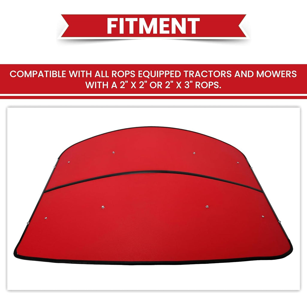 Tractor Canopy Compatible with All ROPS 48-3/8" X 48-3/8" Equipped Tractors and Mowers with a 2" x 2" or 2" x 3" ROPS (Will Add About 4'' to The Height of The Tractor, Red/Orange/Green/Wthite)